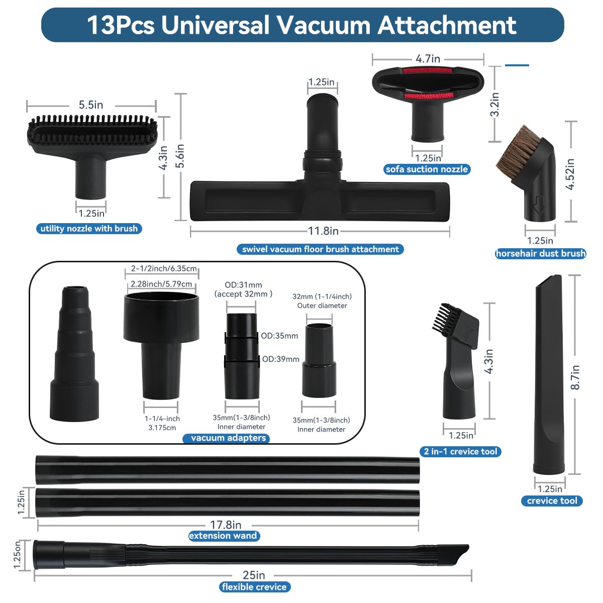QRUIHC extension wand for reaching high ceilings and tight corners