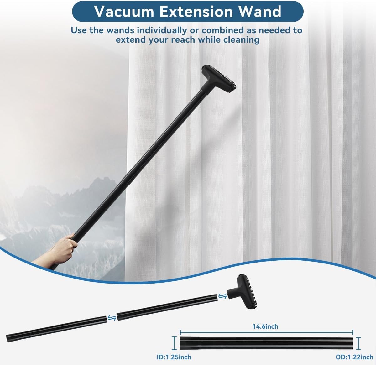 QRUIHC utility nozzle with brush for dusting surfaces and crevices