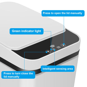 QSFWCSM compact 11L bin fits small spaces like kitchens and bathrooms.