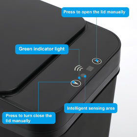 QSFWCSM trash bin top button control for manual operation.