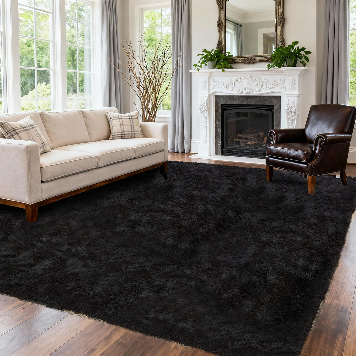 QTOWEJH rug with upgraded non-slip backing for safety
