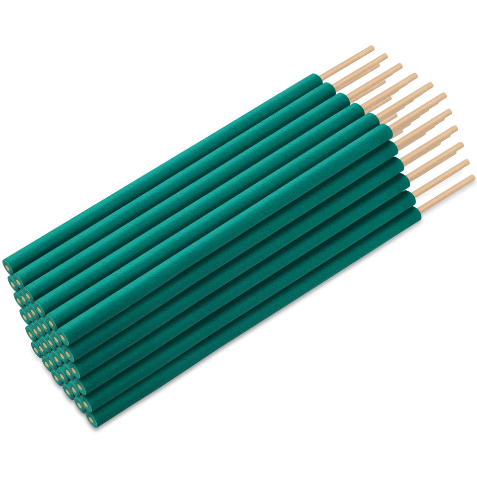 Qualirey citronella sticks in a green outdoor setting with a 12 ft reach for patio use.