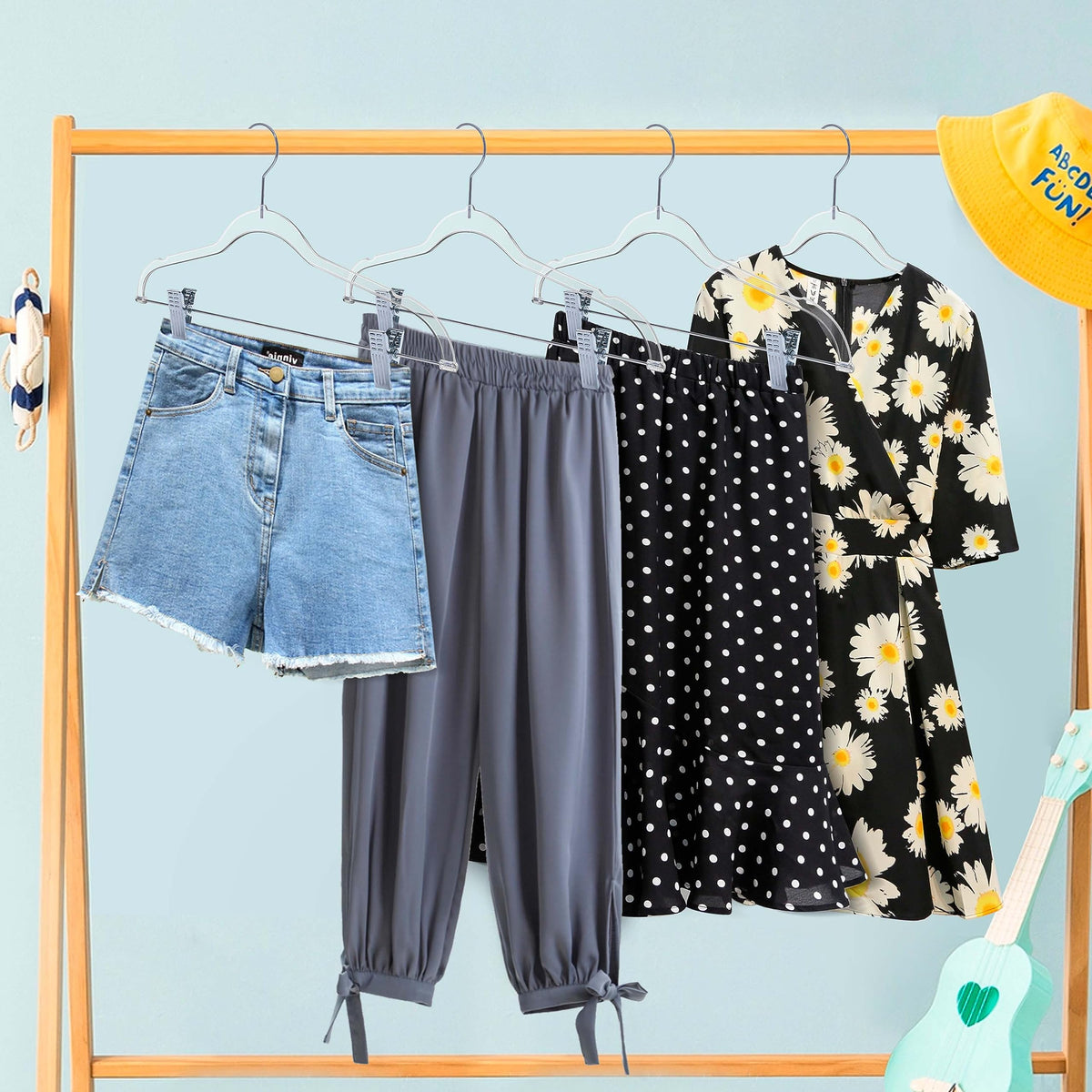 Quality Hangers 16.5 in pants hanger size for versatile garments.