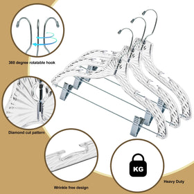 Quality Hangers adjustable clip hanger secures skirts and pants without slipping