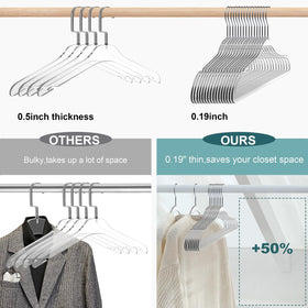 Quality Hangers notched shoulders securely hold straps and prevent slipping.