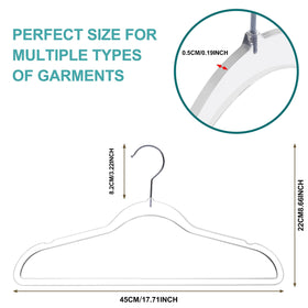 Quality Hangers slim-profile hanger maximizes closet space for more items.