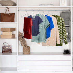 Quality Hangers versatile clear plastic hanger for blouses, shirts, and jackets.