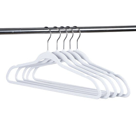 Quality Hangers 50-pack in a compact, durable box for easy restocking.