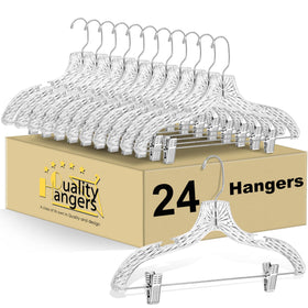 Quality Hangers crystal-cut clear hanger improves closet organization