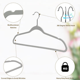 Quality Hangers ideal for dresses, shirts, coats in a compact gray design.