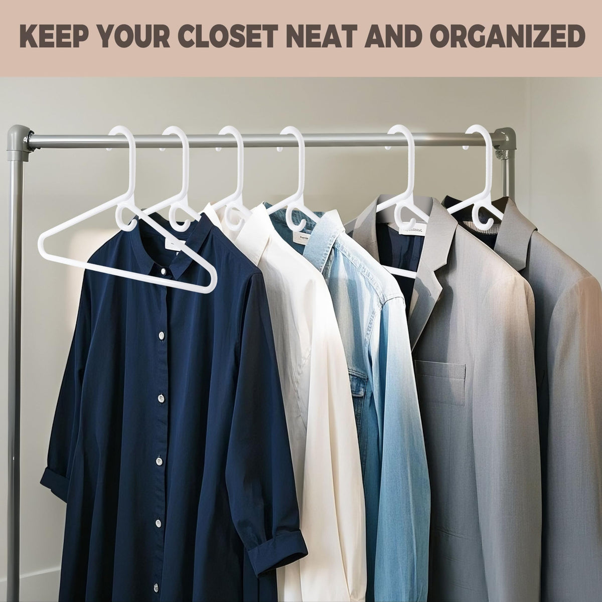 Quality Hangers durable plastic hangers designed for daily closet use.