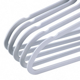 Quality Hangers easy on-off grip enhances laundry room efficiency.