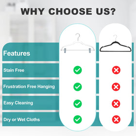 Quality Hangers heavy-duty clear plastic hanger built for daily use.