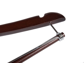 Quality Hangers mahogany finish solid wood hanger adds premium look.