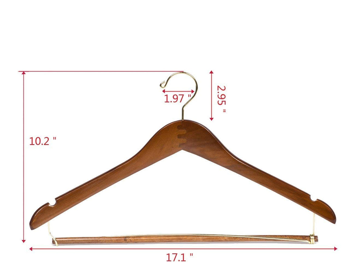 Quality Hangers hanger with no-slip pants bar for wrinkle control.