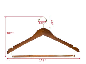 Quality Hangers hanger with no-slip pants bar for wrinkle control.