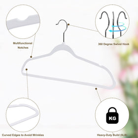 Quality Hangers non-flocked design avoids lint transfer on fabrics