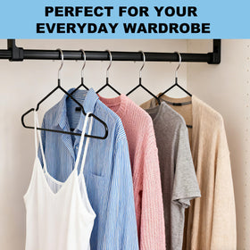 Quality Hangers non-slip PVC coating keeps garments secure in place.