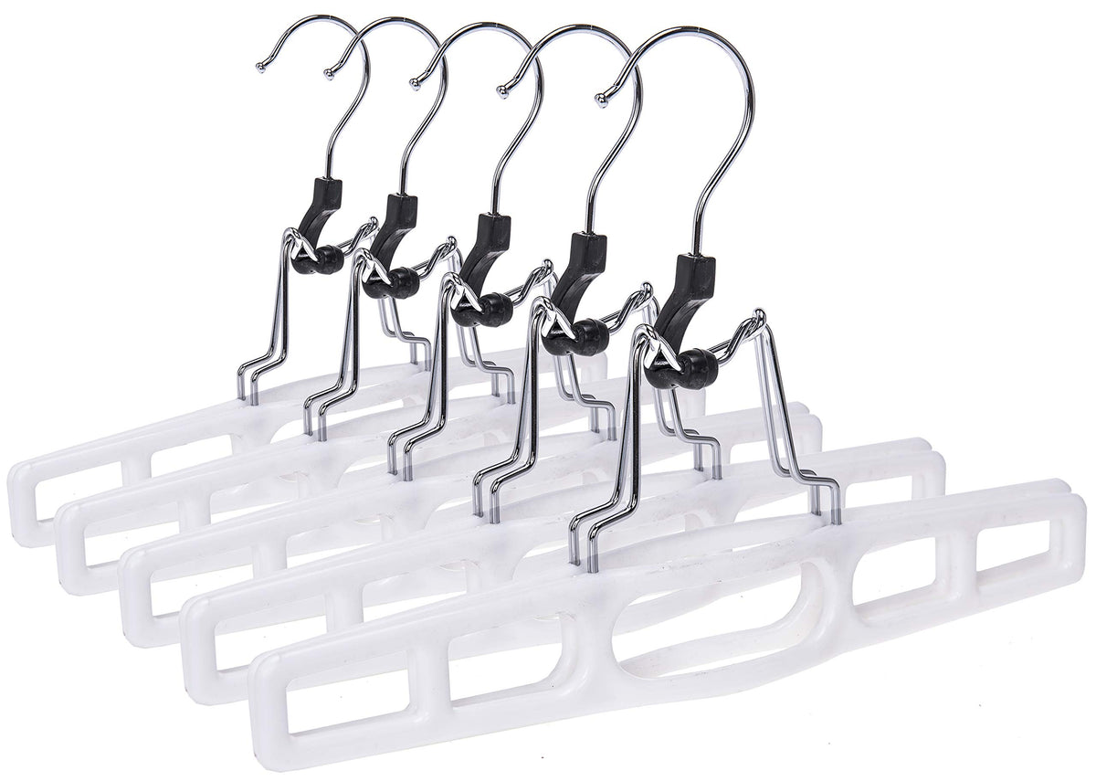 Quality Hangers premium skirt hanger clamp close-up showing secure grip.