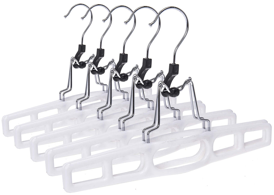 Quality Hangers premium skirt hanger clamp close-up showing secure grip.
