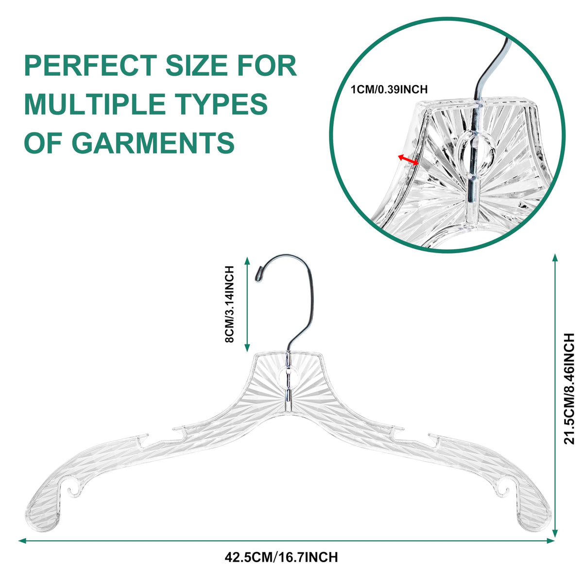 Quality Hangers hangers with notches securely grip straps and prevent slips.
