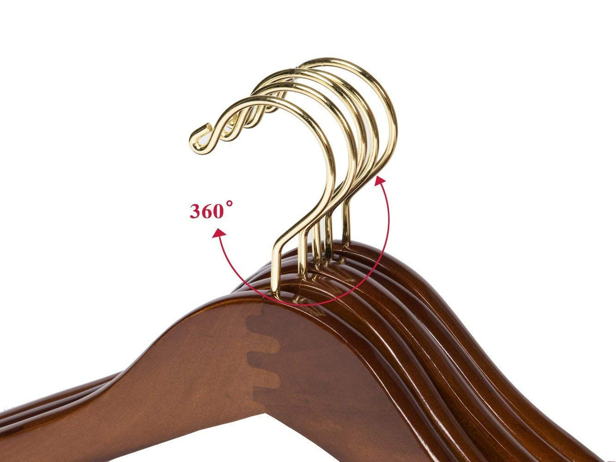 Quality Hangers set of ten curved hangers for organized closets.