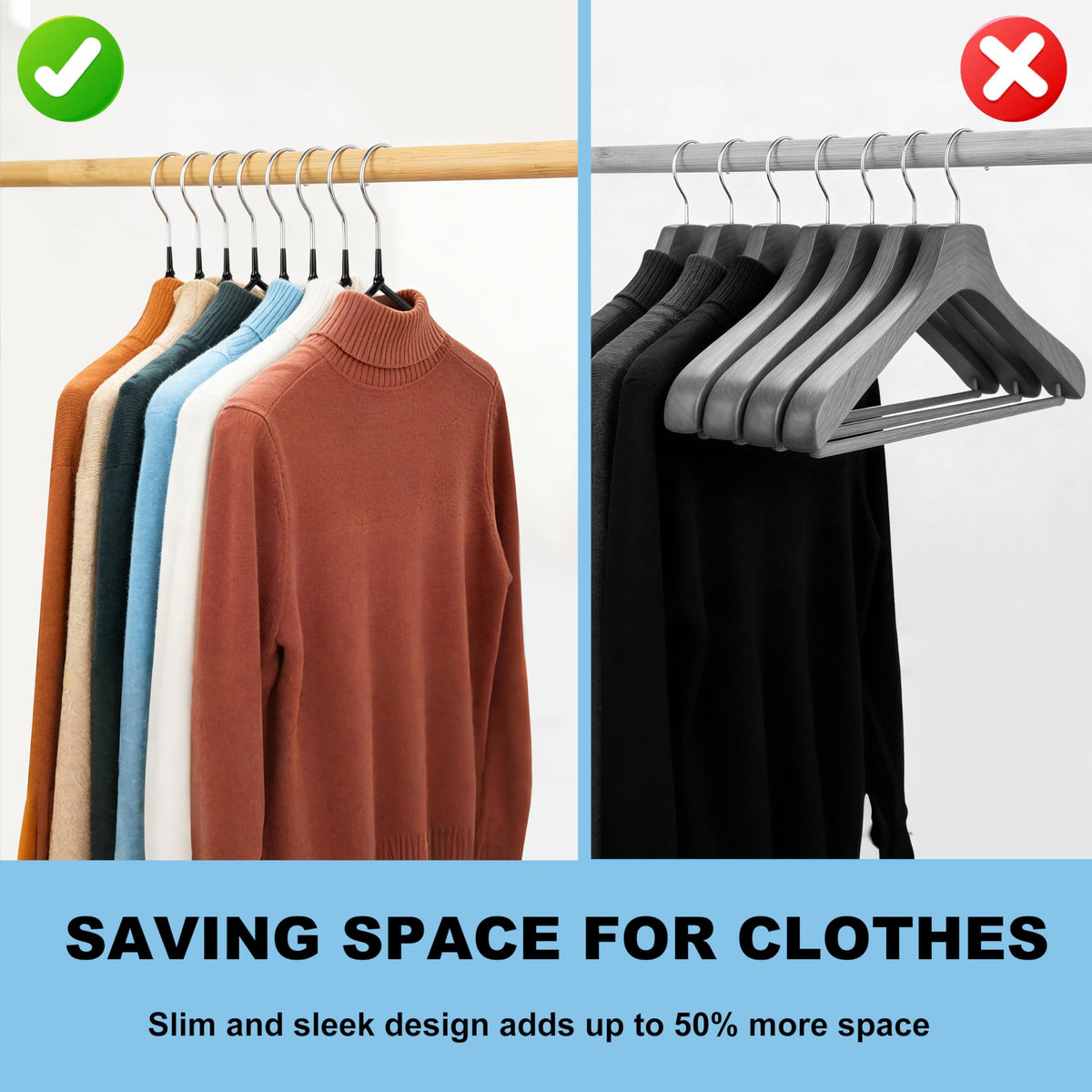Quality Hangers shoulder grooves prevent slipping for strap garments.