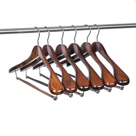 Quality Hangers smooth retro finish wooden hanger adds rich closet aesthetics