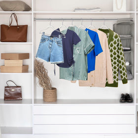 Quality Hangers space-saving closet design to maximize capacity.