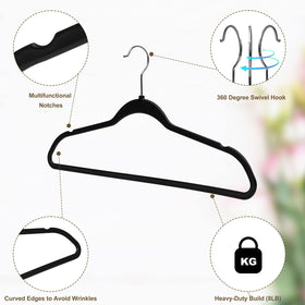 Quality Hangers space-saving design frees closet space for more essentials.