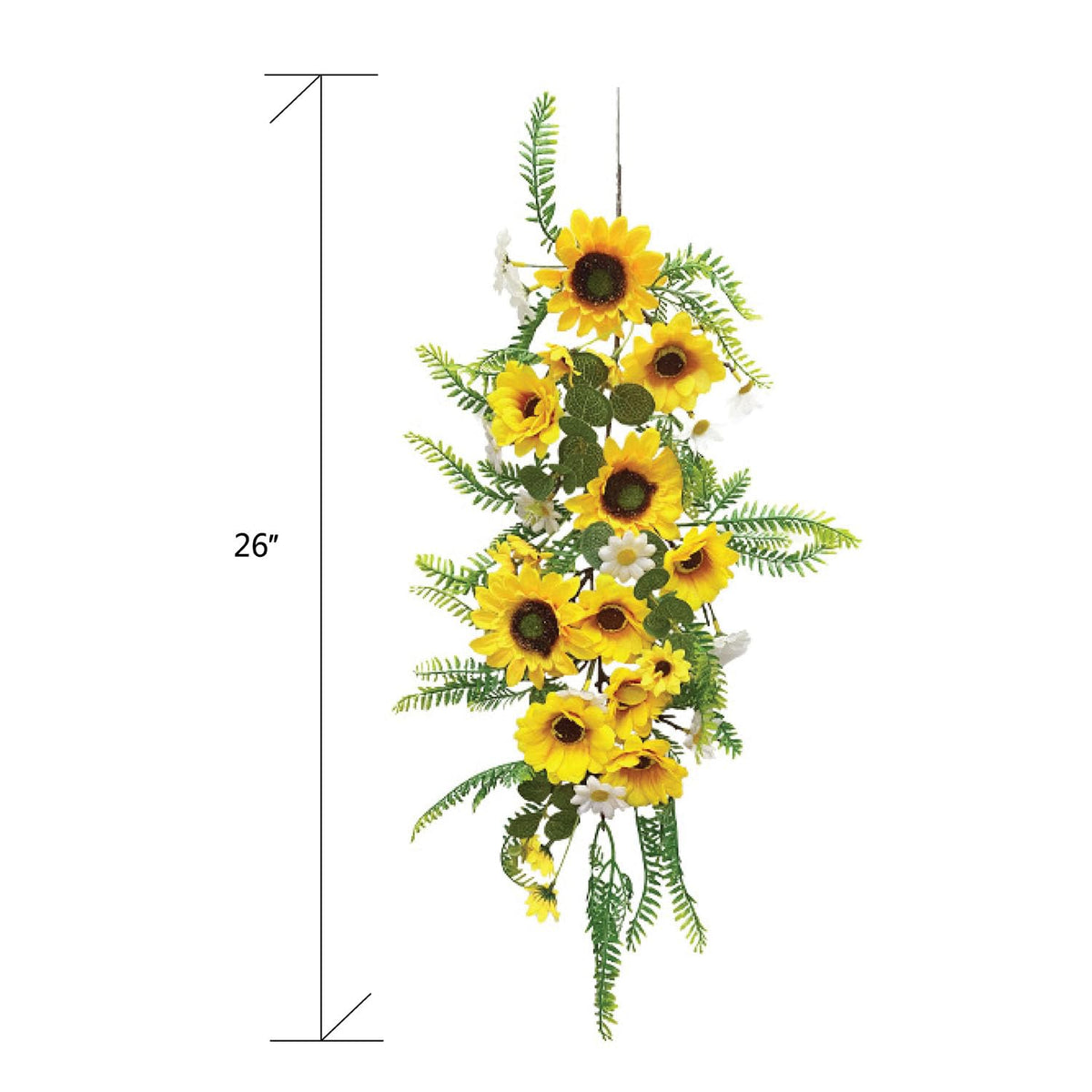 QuarenDen sunflower vines with green leaves for textured wall decor.