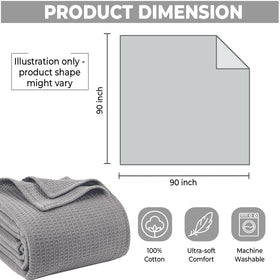 QUBA LINEN cotton waffle texture blanket feels soft and durable