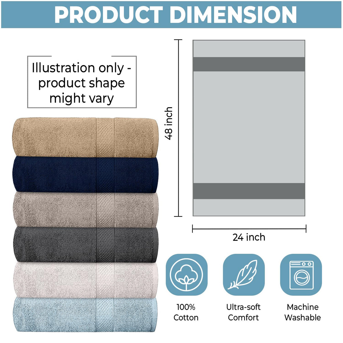 QUBA LINEN 100% cotton towels soft touch daily indulgence with exceptional absorbency.