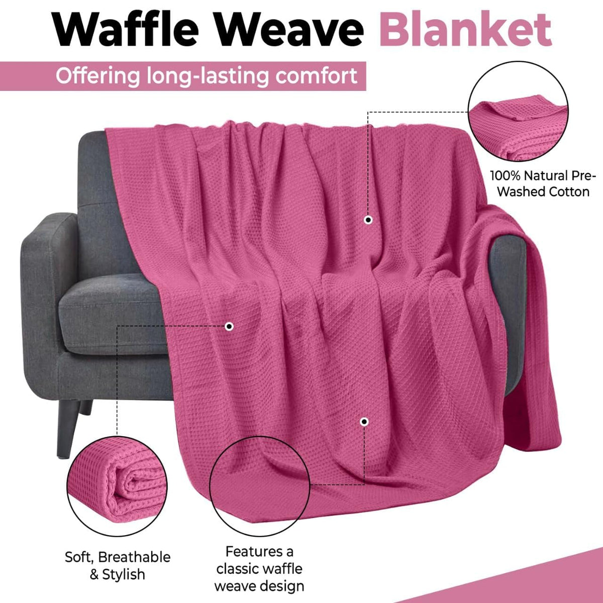 QUBA LINEN breathable blanket on bed, ideal for summer nights