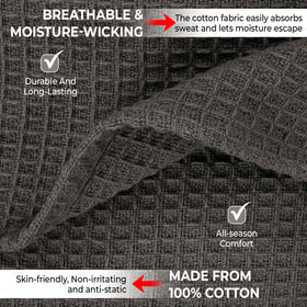 QUBA LINEN care tag emphasizing natural shrinkage and care guidance