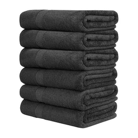 QUBA LINEN hotel towels in grey 24x48, plush and absorbent for daily use.