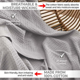 Queen 90x90 waffle blanket from QUBA LINEN for bed or sofa