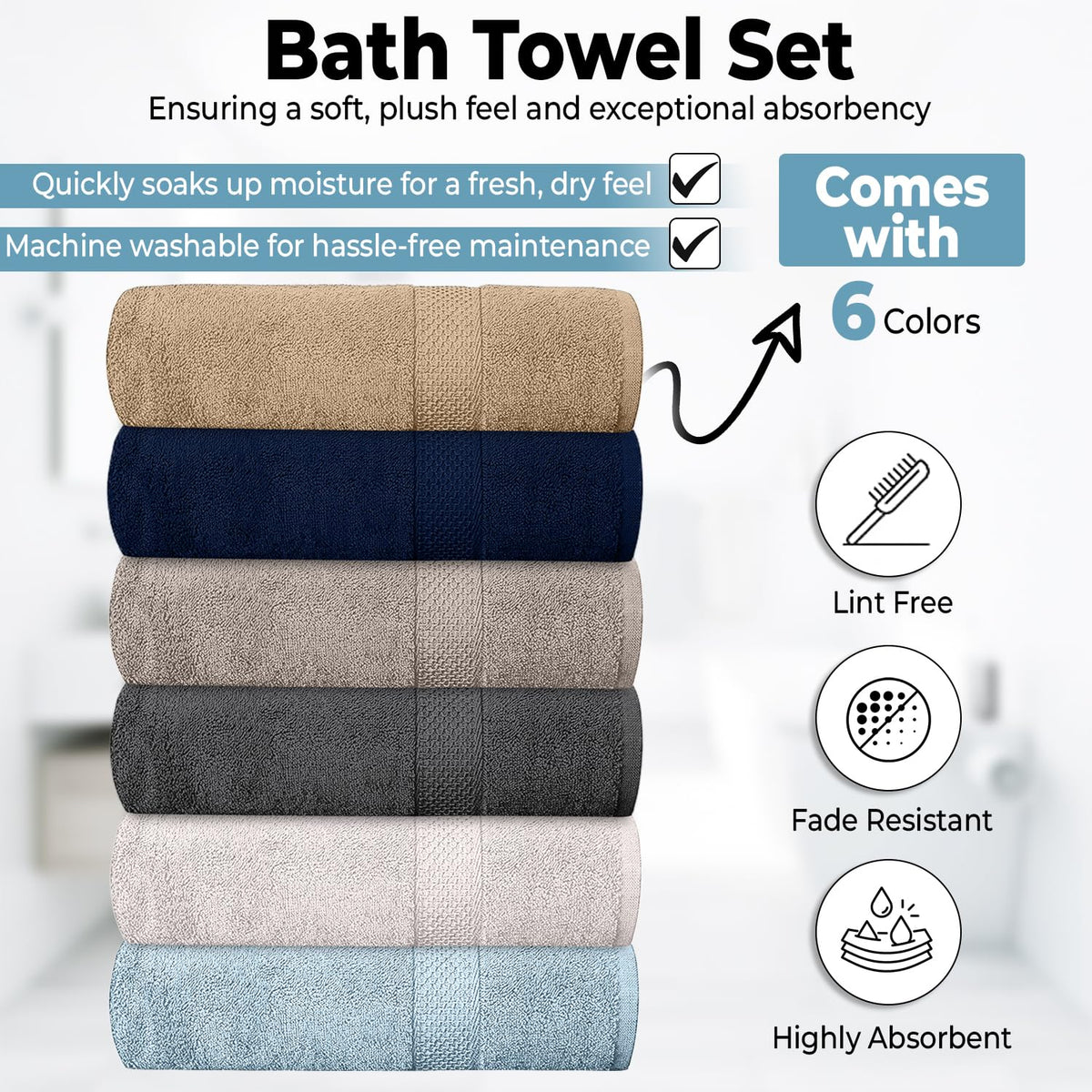 QUBA LINEN quick dry bath towels speed up post-shower routines with lightweight feel.