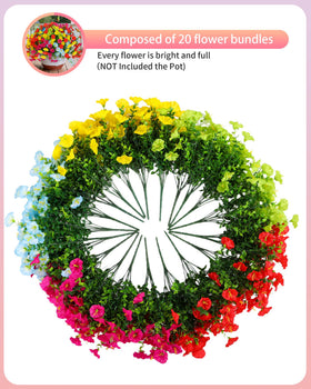Qubigko vibrant outdoor faux flowers add porch charm and curb appeal.