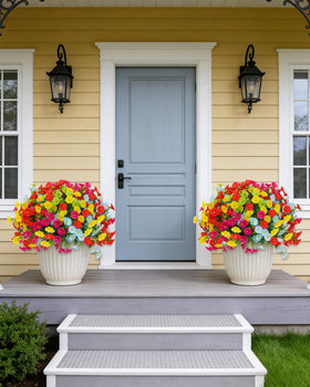 Qubigko realistic outdoor plants elevate window box displays without watering.