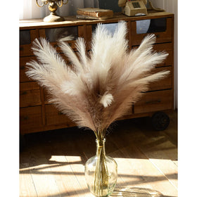 QUBITFUL pampas grass silk material, durable stems easy to bend for custom vases