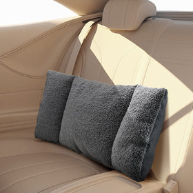 Queekay fleece lumbar pillow close-up highlights cozy surface texture