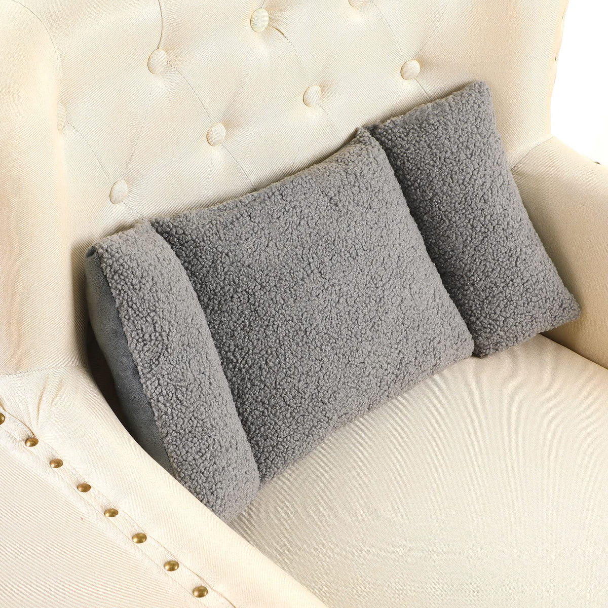 Queekay fleece lumbar pillow 3-section back supports the lower spine on chairs