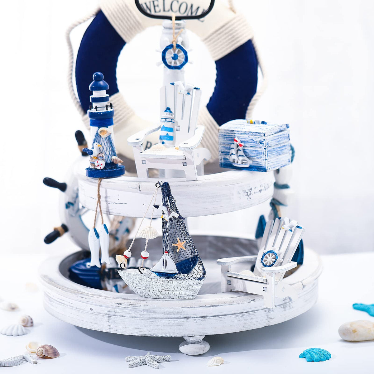 Queekay ship decor captures a maritime visual for desks.
