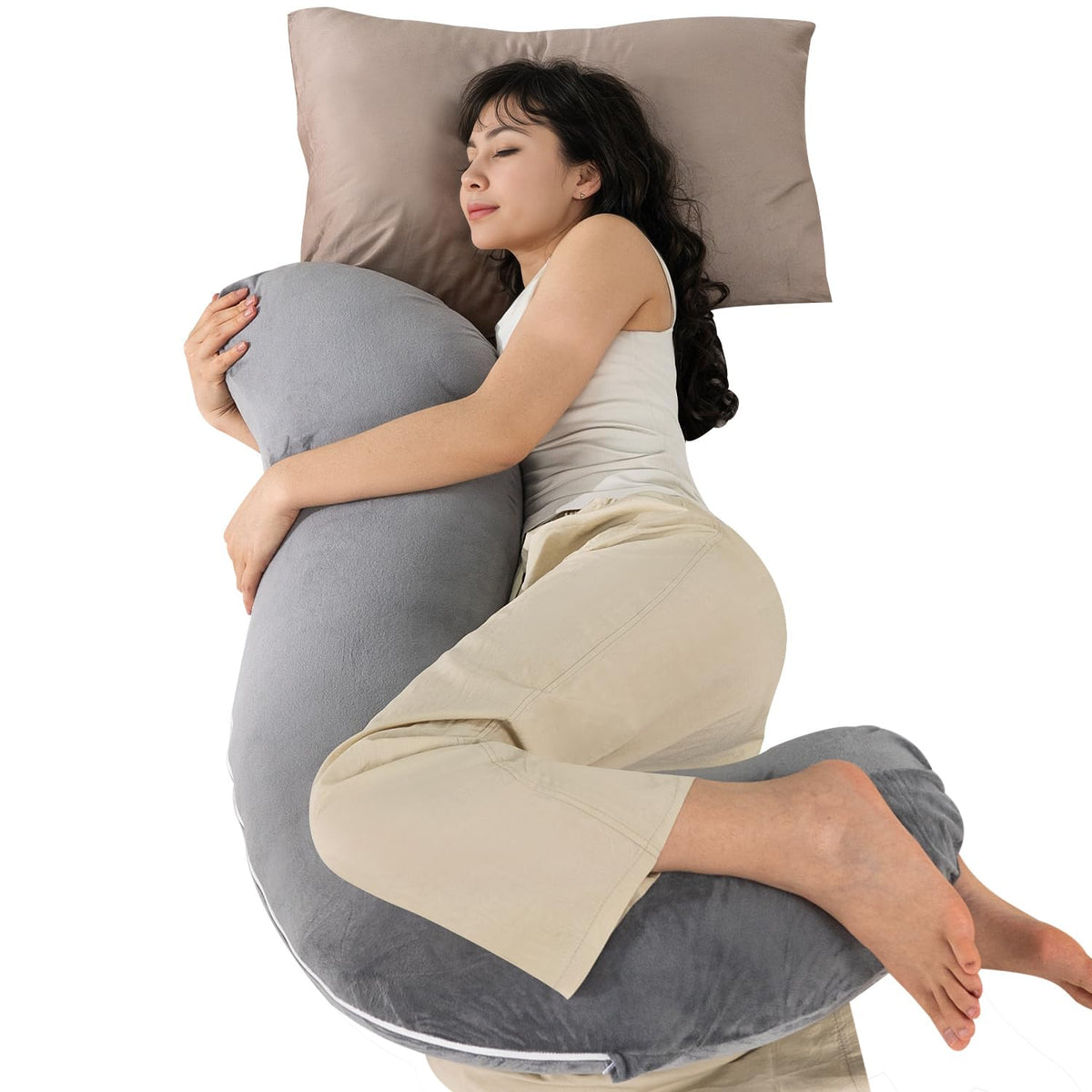 QUEEN ROSE body pillow for side sleepers with ergonomic alignment.