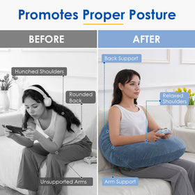 QUEEN ROSE Gaming Pillow lap use cushions wrists for extended play.