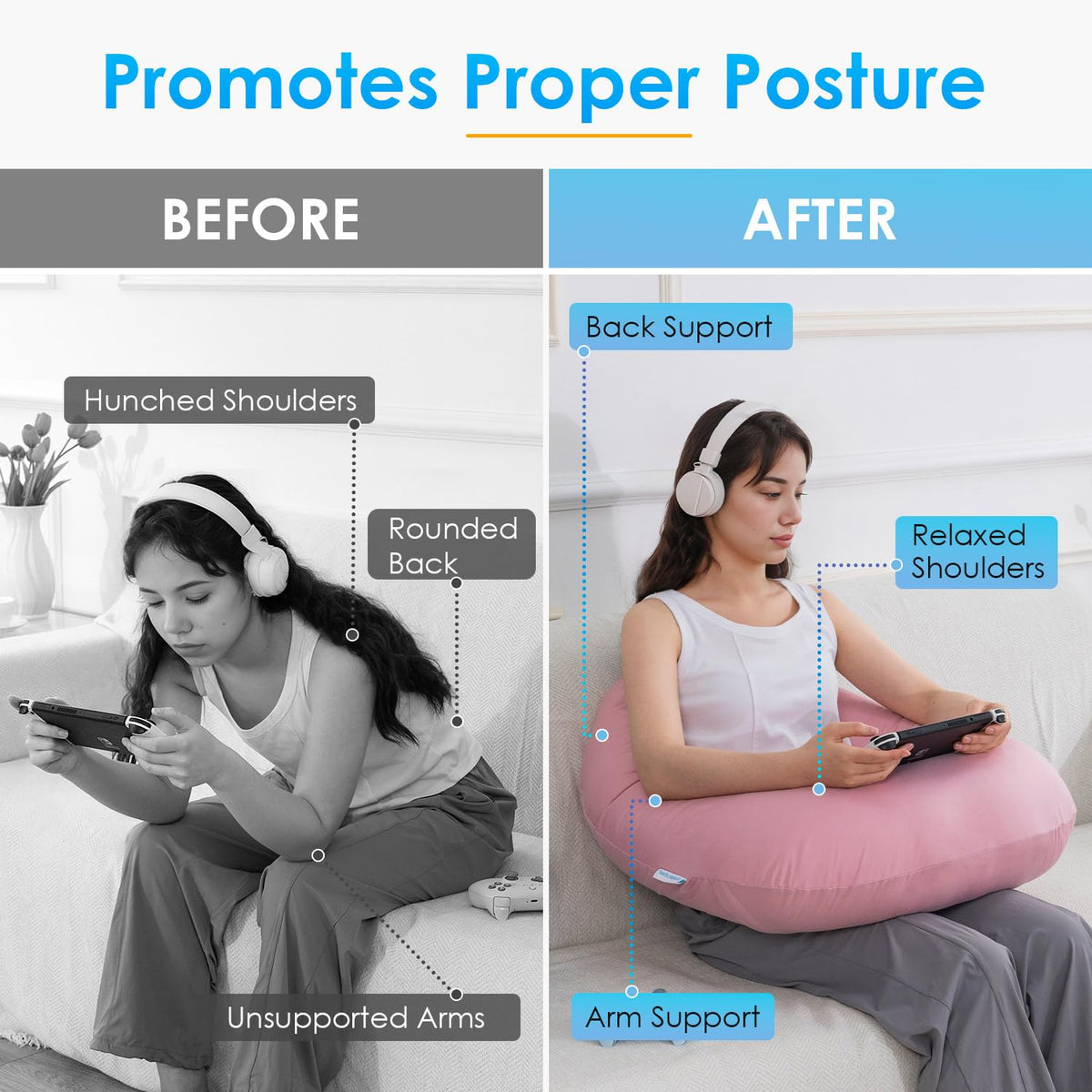 QUEEN ROSE lap desk pillow compact-design suitable for bed or sofa lounging