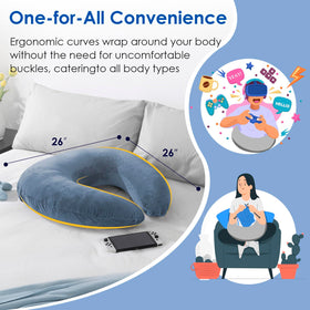 QUEEN ROSE Nursing and lounging pillow offers flexible comfort.