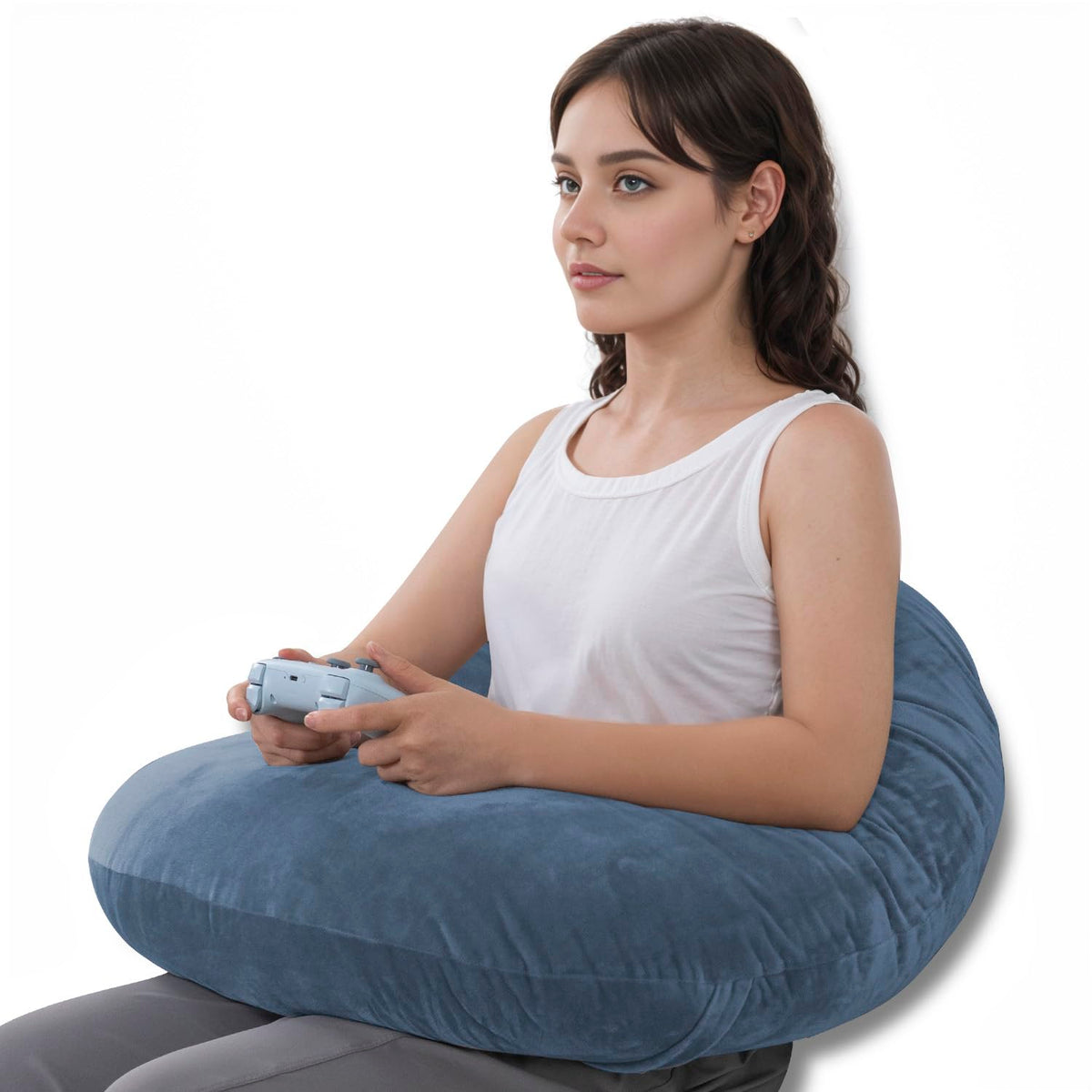 QUEEN ROSE Reading Pillow arm rest supports arms for comfortable reading.