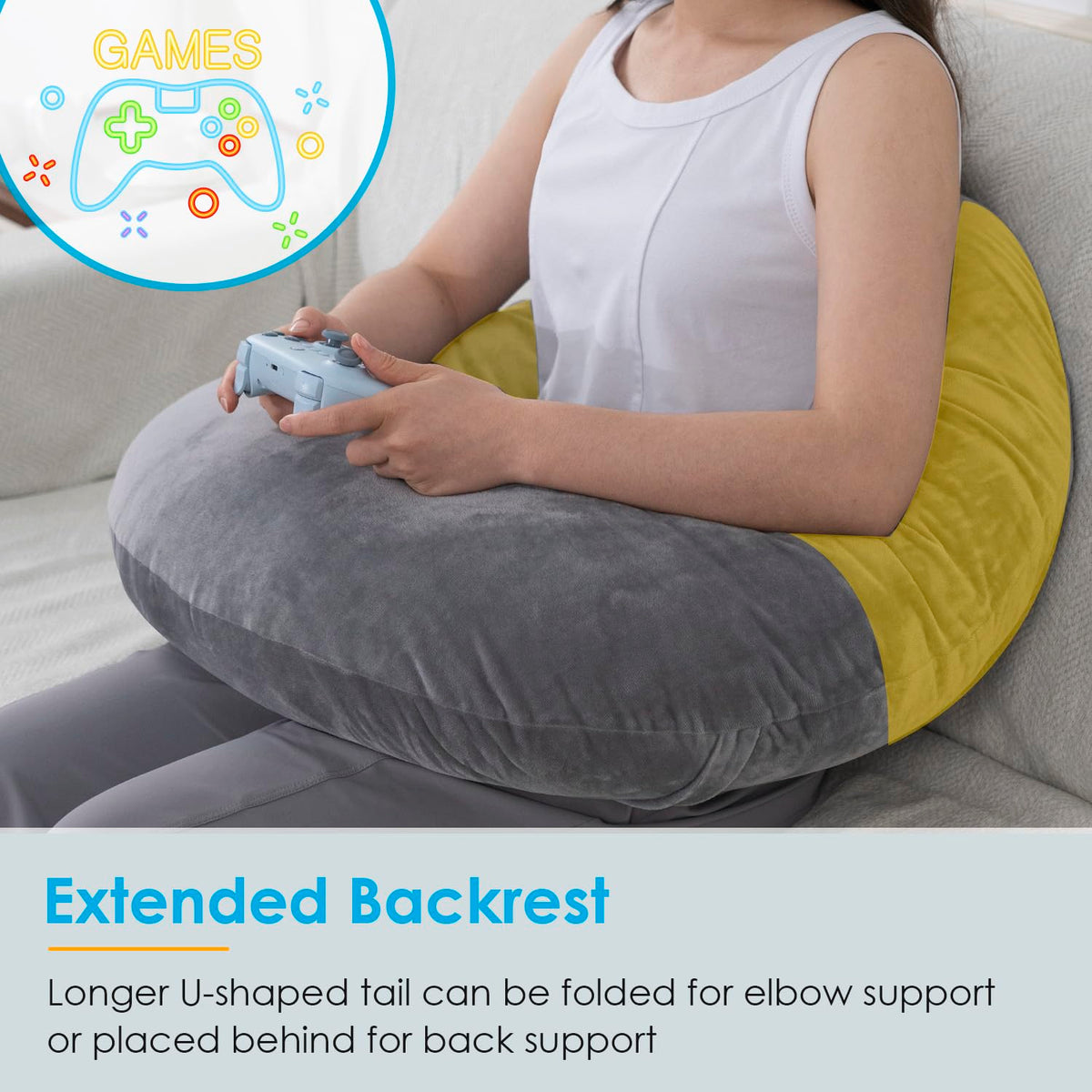 QUEEN ROSE Reading Pillow offers multi-use comfort for gaming, nursing, naps